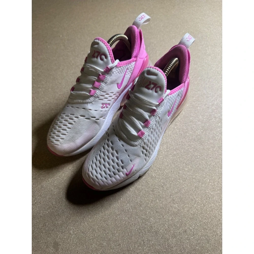 Nike Air Max 270 GS White Pink Running‎ Shoes FZ4116-100 Mens 4.5Y Womens 6